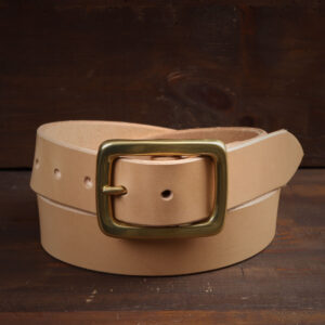 Ebbe Natural Leather Belt with Brass Buckle
