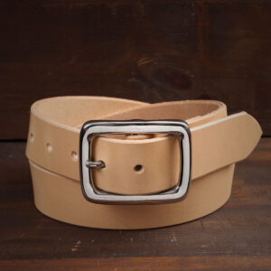 Ebbe Natural Leather Belt with Stainless Steel Buckle
