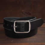 Harry Black Leather Belt with Stainless Steel Buckle