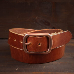 Harry Brown Leather Belt with Copper Buckle