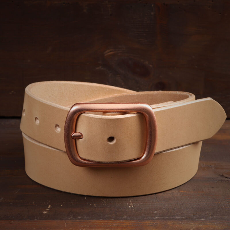 Harry Natural Leather Belt with Copper Buckle