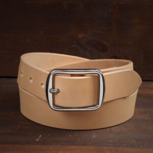 Harry Natural Leather Belt with Stainless Steel Buckle