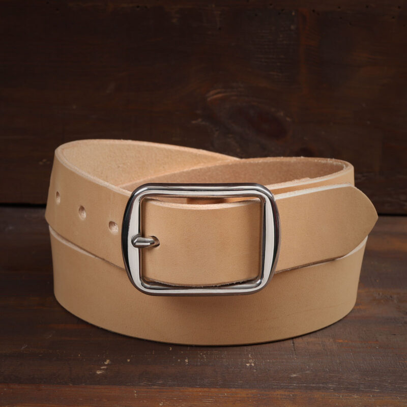 Harry Natural Leather Belt with Stainless Steel Buckle