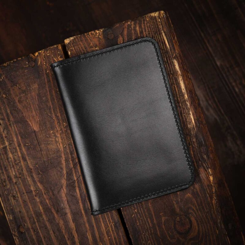 Leather Passport Wallet Black