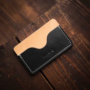Minimalist Leather Wallet Black Natural
