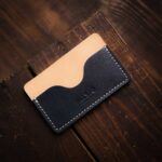 Minimalist Leather Wallet Blue Natural