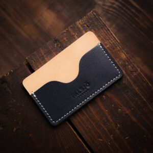 Minimalist Leather Wallet Blue Natural