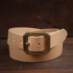 Nils Natural Leather Belt with Brass Buckle