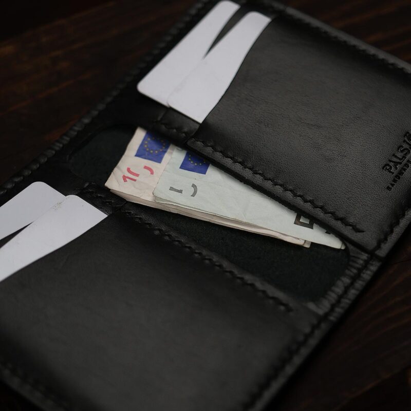 No. 62 Leather Bifold Wallet Dark Edition bills pockets