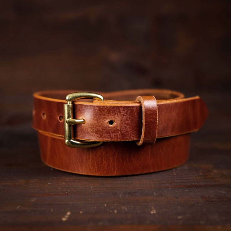 No. 1 Brown Slim Leather Belt