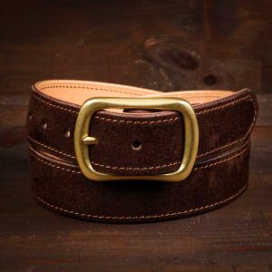 Reversible Roughout Suede Leather Belt Mocha