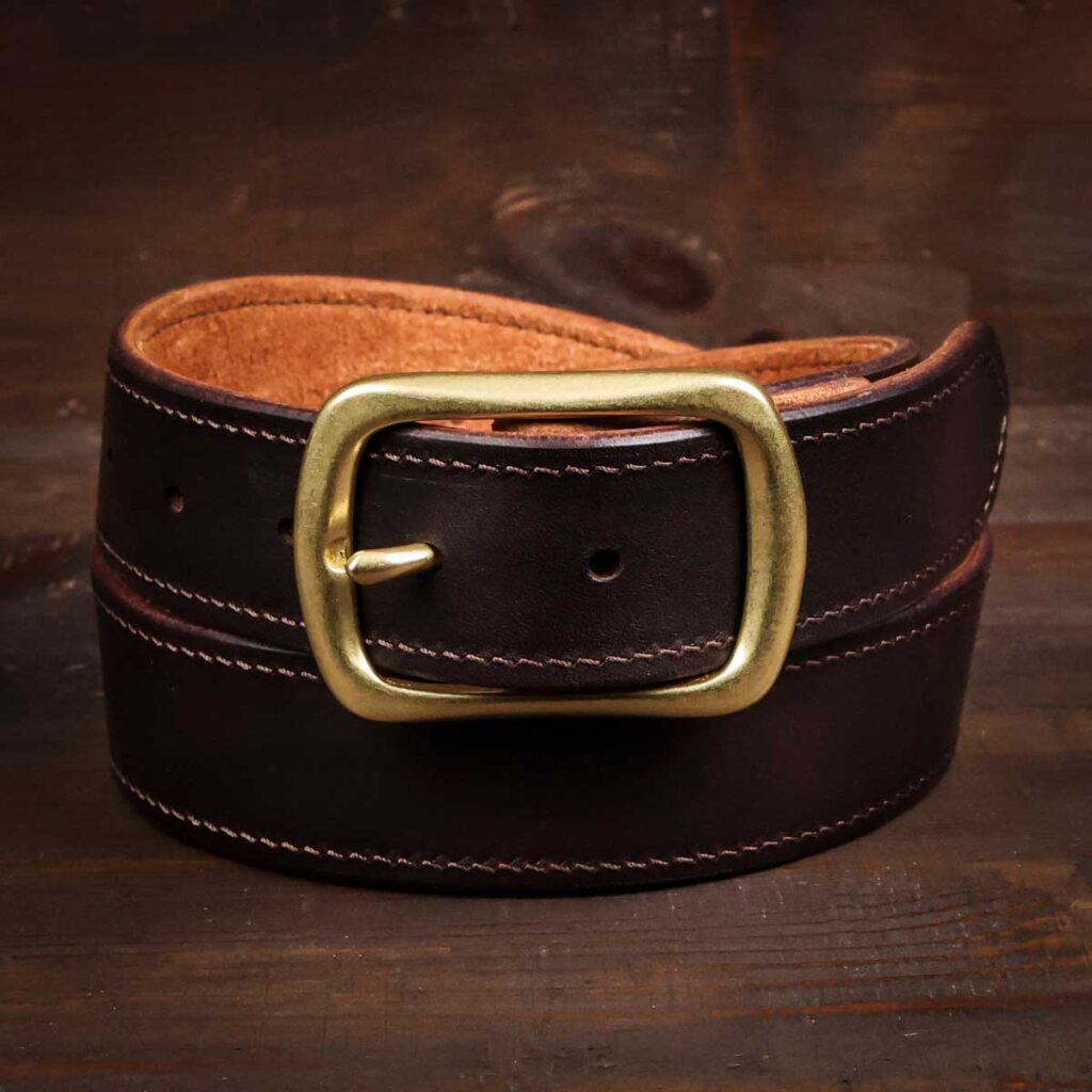 Roughout Suede Tan Inside Dark Brown Leather