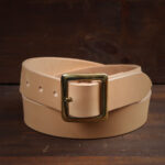 Sam Natural Leather Belt with Brass Buckle