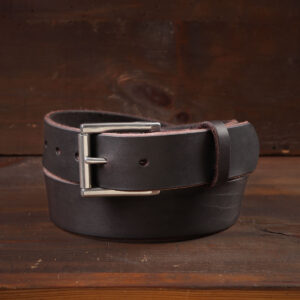 Vidar Dark Brown Leather Dress Belt